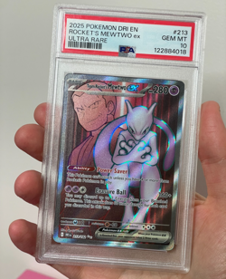 PSA 10 Team Rocket's Mewtwo EX 213/182 Destined Rivals Full Art Pokemon TCG - Image 1