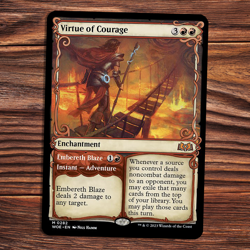 Virtue of Courage // Embereth Blaze - NM - Wilds of Eldraine - MTG - Image 1