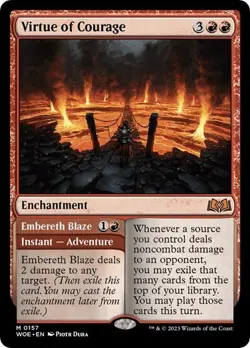 MTG Virtue of Courage - WOE Wilds of Eldraine NM - Image 1