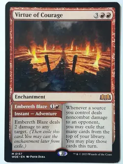 Virtue of Courage - NM Near Mint - WOE Wilds of Eldraine - MTG Magic - Image 1