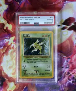1999 POKEMON JUNGLE #10 SCYTHER-HOLO PSA 8 (NM-MT) - Image 1