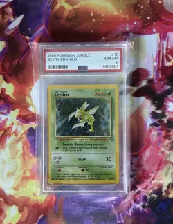 1999 POKEMON JUNGLE #10 SCYTHER-HOLO PSA 8 (NM-MT) - Image 3
