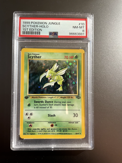 Scyther-Holo 1st Edition PSA 8 1999 Pokemon Jungle #10 - Image 1