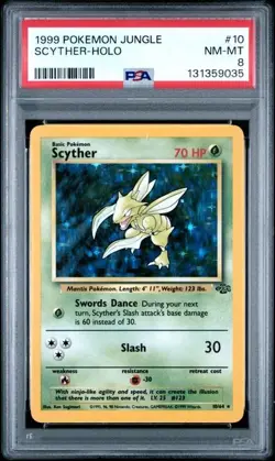 Scyther *PSA 8* Holo Rare *Jungle* 1999 *10/64* Vintage * Pokemon - Image 1