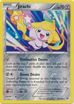Jirachi - 42/108 - Pokemon Roaring Skies XY Reverse Holo Rare Card NM - Image 1