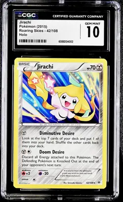 Pokemon XY Roaring Skies Jirachi Holo Card #42/108 2015 - CGC Gem Mint 10 - Image 1