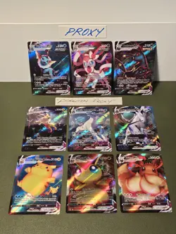 Pokemon Card Bundle 9x Cards Umbeon Vmax, Sylveon Vmax, Homemade Cards - Image 1