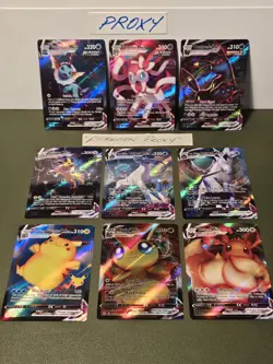 Pokemon Card Bundle 9x Cards Umbeon Vmax, Sylveon Vmax, Homemade Cards - Image 2