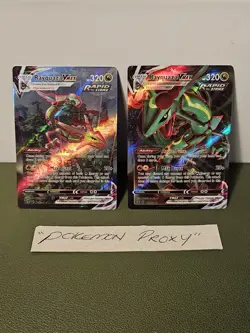 Rayquaza VMAX Holo & Rayquaza VMAX Homemade Decorative Display Pokemon Cards - Image 2