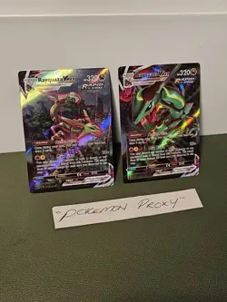 Rayquaza VMAX Holo & Rayquaza VMAX Homemade Decorative Display Pokemon Cards - Image 3