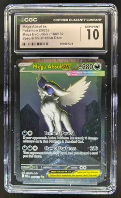 2025 Pokemon Mega Evolution Absol ex Special Illustration Rare #180/132 CGC 10 - Image 1