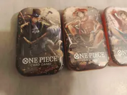 One Piece TS-02 Mini Tin - OP13 Carrying On His Will (set of 3) New in hand Seal - Image 3