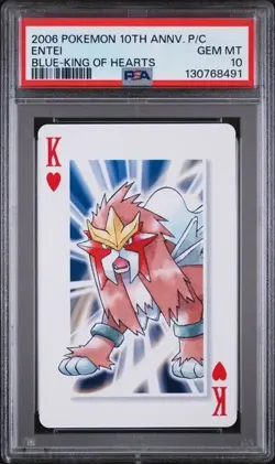 PSA 10 2006 POKEMON CENTER 10TH ANNIVERSARY PLAYING CARDS BLUE DECK ENTEI - Image 1