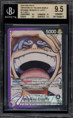 One Piece CCG Monkey.D.Luffy Emperors in the New World Alt Art OP09-061 BGS 9.5 - Image 1