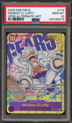 One Piece CCG Monkey.D.Luffy Alternate Art OP05-119 PSA 10 Gem Mint - Image 1