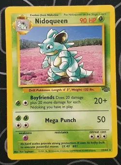 Nidoqueen 23/64 Jungle Rare Pokemon Tcg Card Vintage Wotc Moderately Played - Image 1