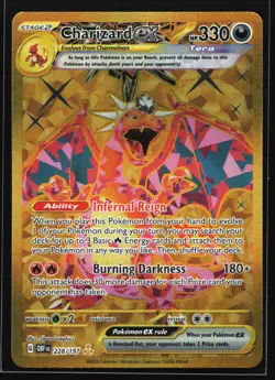 Charizard ex 228/197 SV03: Obsidian Flames Gold Hyper Rare Pokemon Card - Image 1