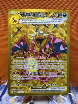 Charizard ex 228/197 Hyper Rare Pokemon SV03: Obsidian Flames Gold English NM - Image 1