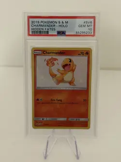 PSA 10 Charmander SV6/SV94 Hidden Fates Baby Shiny Holo Graded Pokemon Card - Image 1