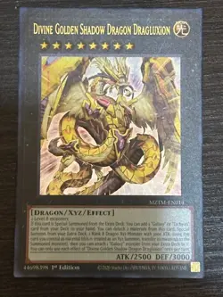 Yugioh 1x Divine Golden Shadow Dragon Dragluxion Ultra Rare MZTM-EN014 1st Ed NM - Image 1