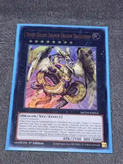 Yugioh 1x Divine Golden Shadow Dragon Dragluxion Ultra Rare MZTM-EN014 1st Ed NM - Image 1