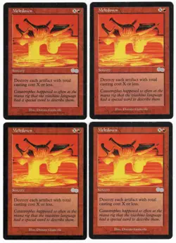 Meltdown x4 4x 1998 Urza's Saga PLAYSET Red Uncommon Sorcery MTG LP AZ1 - Image 1