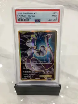2016 Pokemon XY FA/ Mewtwo EX Evolutions #103 PSA 9 - Image 1