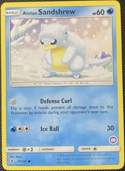 Alolan Sandshrew (29) SM Trainer Kit Alolan Sandslash & Alolan Ninetales Pokemon - Image 1