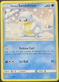 Alolan Sandshrew (14) 19/145 SM Trainer Kit Alolan Sandslash & Ninetales Pokemon - Image 1