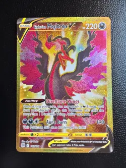 Pokemon TCG Galarian Moltres V Secret Rare SWSH09: Brilliant Stars 183/172 NM - Image 1