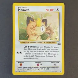 MEOWTH BLACK STAR GB PROMO #10 HOLOFOIL SHINY RARE POKEMON TRADING CARD WIZARDS - Image 1