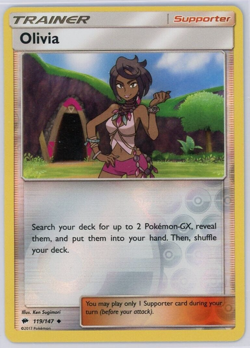 Pokemon TCG Olivia Burning Shadows 119/147 Reverse Holo Uncommon - Image 1