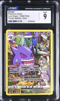 2022 Pokemon Gengar Lost Origin TG06/TG30 Trainer Gallery Holo CGC 9 Mint - Image 1