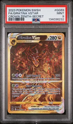 Giratina Vstar GG69/GG70 Secret Sword Shield Crown Zenith Pokemon PSA 9 - Image 1