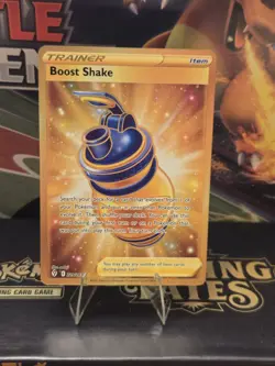 Pokemon Boost Shake (Secret) 229/203 SWSH07: Evolving Skies Holo Gold TCG NM - Image 1