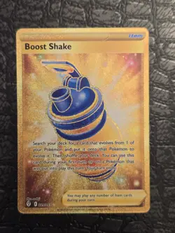 Pokemon Boost Shake (Secret) 229/203 SWSH07: Evolving Skies Holo Gold TCG NM - Image 3