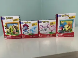 New! Sealed MEGA Pokemon Lot of 4 Sets - HTJ01 HTJ02 HTJ03 HTJ04 Mattel - Image 1