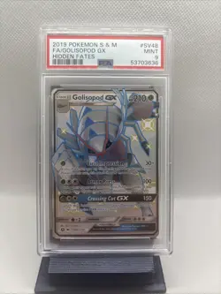 2019 Pokemon Sun & Moon Hidden Fates Full Art Golisopod GX #SV48 PSA 9 MINT - Image 1