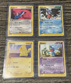 Pokemon E Reader Card Lot of 4 Dragon & Sandstorm Cards Pikachu Gyarados Etc. - Image 1