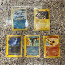 5 Card Pokemon Lot (4 E-readers: Raikou, Steelix, Gyarados, Arcane) Blastoise - Image 1