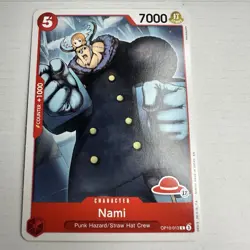 One Piece card, Nami (Franky body switch) OP10-013 C, red straw hat logo 17 - Image 1