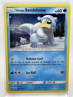 Alolan Sandshrew 19a/145 Cosmos Holo Pokemon Card Guardians Rising LP 2017 Swirl - Image 1