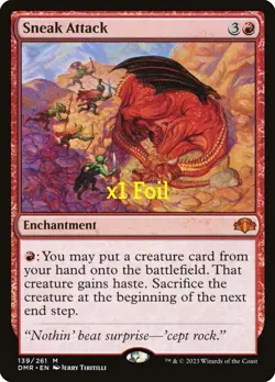 MTG Foil Dominaria Remastered DMR Sneak Attack MINT - Image 1