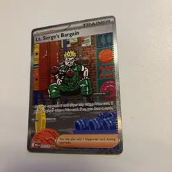 Pokemon Lt. Surge's Bargain 185/132 Mega Evolution Special Illustration Rare NM - Image 2