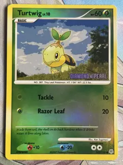 Turtwig Diamond and Pearl (reverse holo stamped promo) 103/130 Pokemon LP - Image 1