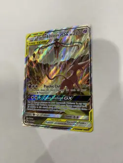 Auth Pokemon TCG Espeon & Deoxys GX SM240 Black Star Promo Full Art Holo Card NM - Image 3