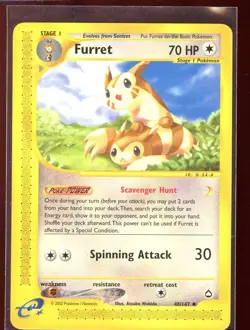 Furret Aquapolis 48/147 Ex/NM- Non-Holo E-Series Pokemon - Image 1