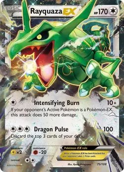 Rayquaza EX - 75/108 - Pokemon Roaring Skies XY Ultra Rare Card LP - Image 1