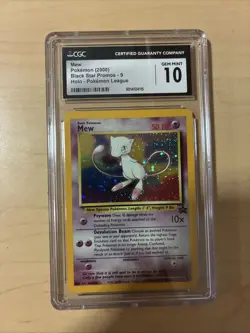 2000 POKEMON BLACK STAR PROMO HOLO POKEMON LEAGUE #9 MEW CGC 10 GEM MINT - Image 1