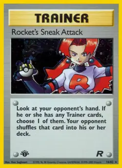 Rocket's Sneak Attack - 16/82 - Pokemon Team Rocket 1st Edition Holo Rare NM - Image 1